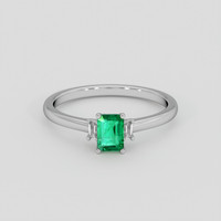 0.58 Ct. Emerald Ring, Silver 1