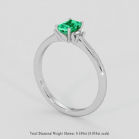 0.58 Ct. Emerald Ring, Silver 2
