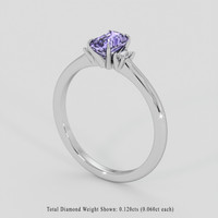 1.14 Ct. Violet Sapphire Ring, Silver 2