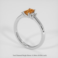 0.46 Ct. Bi Color Sapphire Ring, Silver 2