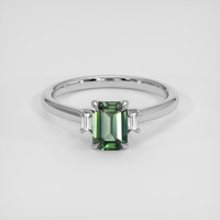 0.98 Ct. Green Sapphire Ring, 10K White Gold 1