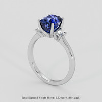3.02 Ct. Blue Sapphire Ring, 10K White Gold 2