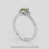1.15 Ct. Bluish Green Sapphire Ring, 10K White Gold 2