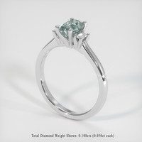 0.76 Ct. Bluish Green Sapphire Ring, 10K White Gold 2