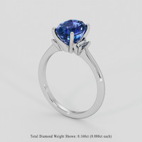 3.58 Ct. Blue Sapphire Ring, 14K White Gold 2