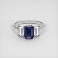 2.14 Ct. Blue Sapphire Ring, 14K White Gold 1