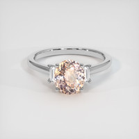 1.77 Ct. Padparadscha Sapphire Ring, 14K White Gold 1