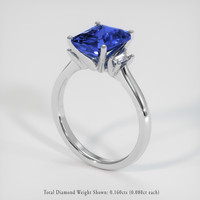 3.07 Ct. Blue Sapphire Ring, 14K White Gold 2