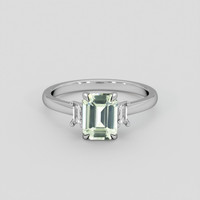 1.31 Ct. Green Sapphire Ring, 14K White Gold 1