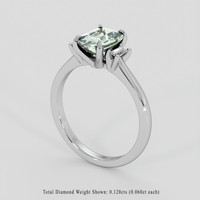 1.31 Ct. Green Sapphire Ring, 14K White Gold 2