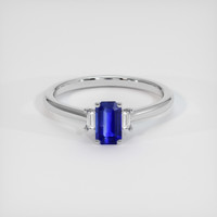 0.90 Ct. Blue Sapphire Ring, 14K White Gold 1