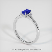 0.90 Ct. Blue Sapphire Ring, 14K White Gold 2