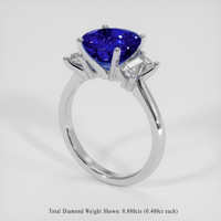 3.52 Ct. Blue Sapphire Ring, 18K White Gold 2