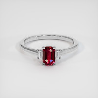 0.70 Ct. Ruby Ring, 18K White Gold 1