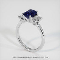 2.14 Ct. Blue Sapphire Ring, 18K White Gold 2