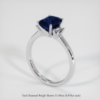 1.93 Ct. Blue Sapphire Ring, 18K White Gold 2