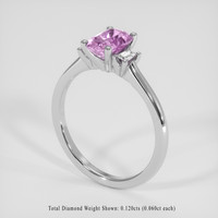 1.19 Ct. Pink Sapphire Ring, 18K White Gold 2