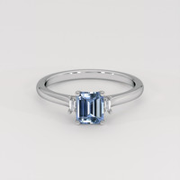 1.07 Ct. Blue Sapphire Ring, 18K White Gold 1