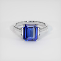 3.07 Ct. Blue Sapphire Ring, 18K White Gold 1
