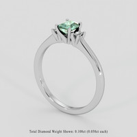 0.70 Ct. Bluish Green Sapphire Ring, 18K White Gold 2