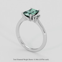 1.60 Ct. Bluish Green Sapphire Ring, 18K White Gold 2