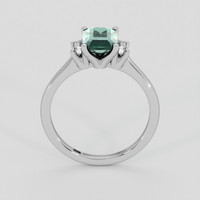 1.60 Ct. Bluish Green Sapphire Ring, 18K White Gold 3