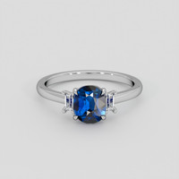 1.12 Ct. Blue Sapphire Ring, 18K White Gold 1