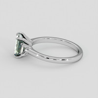 1.31 Ct. Green Sapphire Ring, 18K White Gold 4