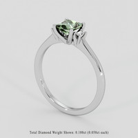 0.92 Ct. Green Sapphire Ring, 18K White Gold 2