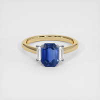 2.11 Ct. Blue Sapphire Ring, 14K White & Yellow 1