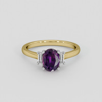 1.40 Ct. Pinkish Purple Sapphire Ring, 18K White & Yellow 1