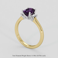 1.40 Ct. Pinkish Purple Sapphire Ring, 18K White & Yellow 2