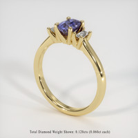 0.63 Ct. Purplish Blue Sapphire Ring, 10K Yellow Gold 2
