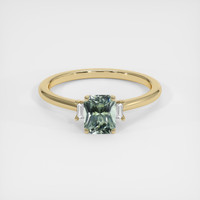 1.15 Ct. Green Sapphire Ring, 10K Yellow Gold 1