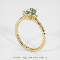 1.12 Ct. Green Sapphire Ring, 10K Yellow Gold 2