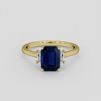 2.08 Ct. Blue Sapphire Ring, 14K Yellow Gold 1