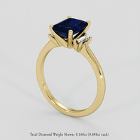 2.08 Ct. Blue Sapphire Ring, 14K Yellow Gold 2