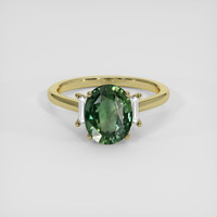 4.50 Ct. Green Sapphire Ring, 14K Yellow Gold 1
