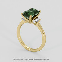 3.55 Ct. Green Sapphire Ring, 14K Yellow Gold 2