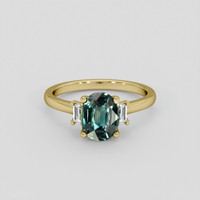 1.61 Ct. Bluish Green Sapphire Ring, 14K Yellow Gold 1