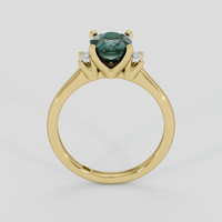 1.61 Ct. Bluish Green Sapphire Ring, 14K Yellow Gold 3