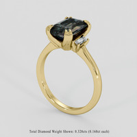 3.02 Ct. Green Sapphire Ring, 14K Yellow Gold 2