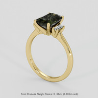 2.57 Ct. Green Sapphire Ring, 14K Yellow Gold 2