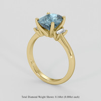 2.28 Ct. Greyish Blue Sapphire Ring, 14K Yellow Gold 2