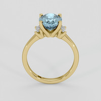 2.28 Ct. Greyish Blue Sapphire Ring, 14K Yellow Gold 3