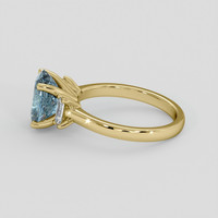 2.28 Ct. Greyish Blue Sapphire Ring, 14K Yellow Gold 4