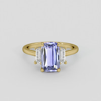 3.02 Ct. Purple Sapphire Ring, 14K Yellow Gold 1