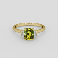 1.94 Ct. Yellowish Green Sapphire Ring, 14K Yellow Gold 1