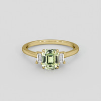 1.31 Ct. Yellowish Green Sapphire Ring, 14K Yellow Gold 1