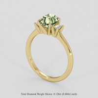 1.31 Ct. Yellowish Green Sapphire Ring, 14K Yellow Gold 2